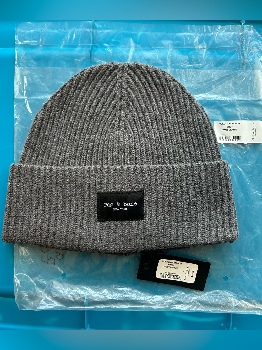 Rag & Bone Ryan Beanie Gray - NWT.